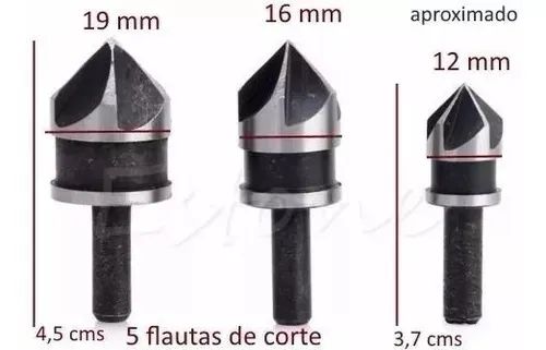 Broca Escariadora Kit 3 Pçs 1619 Mm Novo