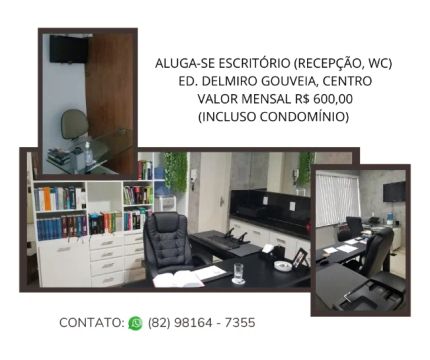 Sala de escritório no ed. Delmiro Gouveia, Centro, Maceió, 30m2.