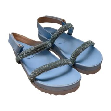Nova Tam 35 - sandalia dumond papete couro azul hotfix