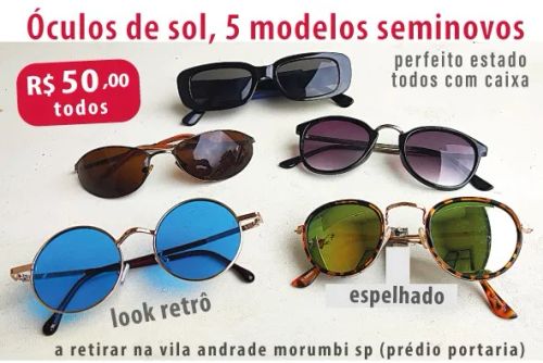 ÓCULOS SEMINOVOS 5 MODELOS P/TODAS AS OCASIÕES