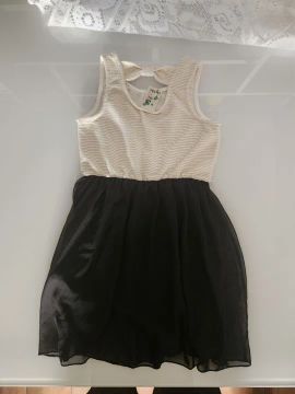 Vestido Infantil Estampado Preto e Branco