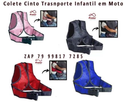 Colete Cinto Transporte Infantil Em Motos Ajustável