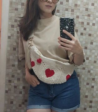 Bolsa tipo pochete pop bag crochê 