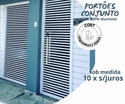Portão de garagem e social (conjunto) - 100% alumínio - 10 x s/ juros