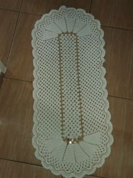 Tapete Oval Crochê para Banheiro