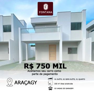 Casa de condomínio fechado com 4 qtos | Araçagy por R$ 750 Mil