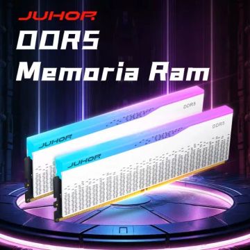 Memória RAM JUHOR RGB 32Gb (2x 16Gb) DDR5 6000MHz 1.3V Brancas
