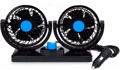 Ventilador de carro 12v - duplo - com botão liga/desliga - novo