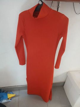 Vestido Laranja canelado - Tamanho único 