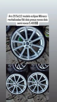 Aro 20 eclipse Mônaco semi novas pneus dois novos dois semi novos 