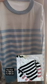 Blusa de Tricô Listrada - R$45,00