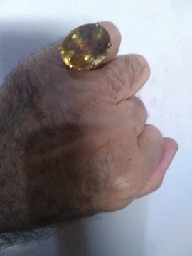 Anel de Ouro 18k - 750 Com pedra Topázio Imperial