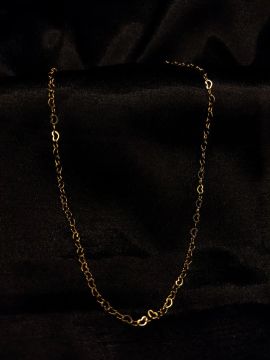 Colar Elos de Coração - 46cm, Banhado a Ouro, Delicado e Sofisticado