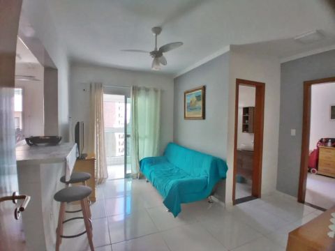Apartamento de 1 dormitório 1 vaga de garagem com sacada no bairro da Tupi - Praia Grande 