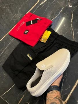 Conjunto Masculino - Camisa, Bermuda e Tênis