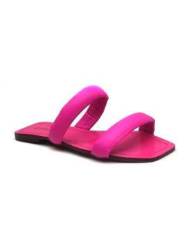 Nova Tam 36 - sandália rasteira dumond puffer neon rosa couro