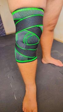 Joelheira de compressão ajustável CrossFit com fita treino intenso