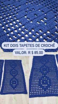 Kit dois tapetes de crochê 