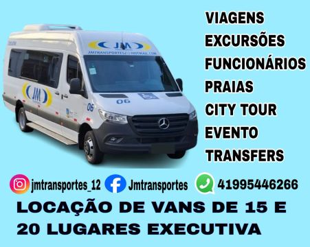 Locação de Vans de 15 e 20 lugares executiva.
