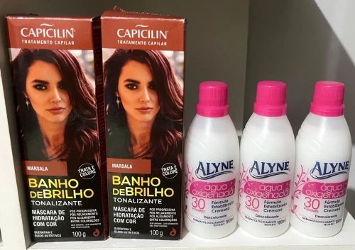 Kit Capilar Capicilin Marsala + 3 Oxigenadas 30 Volumes Alynne