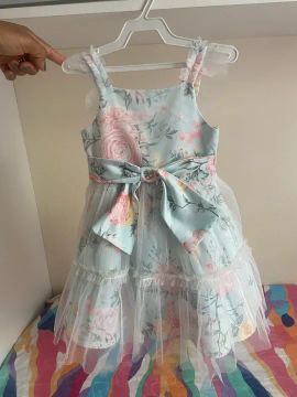 Vestido de tule estampado para menina