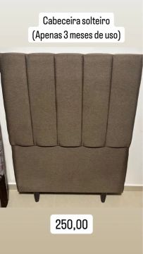 Cabeceira de cama de solteiro em linho semi nova