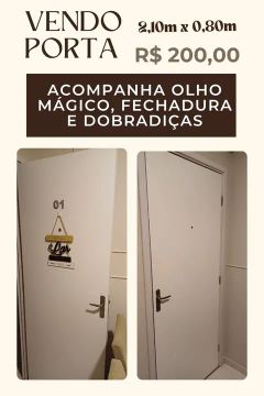 Porta de madeira 2,10m x 0,80m
