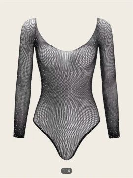 Bodysuite de Tule com Pedrarias de Strass