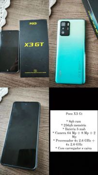 POCO X3 GT 8GB RAM 256GB - Novo na Caixa