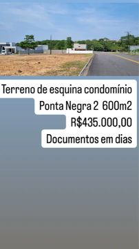Terreno de esquina em condomínio - Ponta Negra