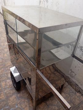 Carrinho de Venda Doces pipocas em Aço Inox