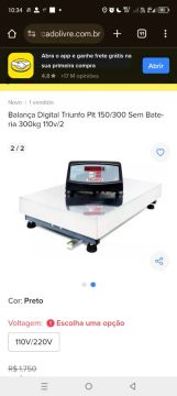 Balança Digital Triunfo Plt 150/300 Sem Bateria 300kg 110v/2