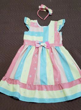 Vestido Casual com tiara. Tam 08
