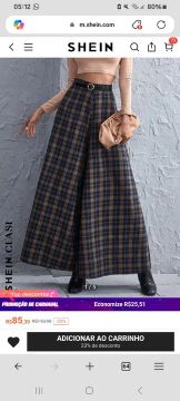 Calça xadrez feminina SHEIN