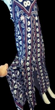 Vestido Longo Estampado Azul