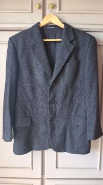 Casaco blazer cinza de lã
