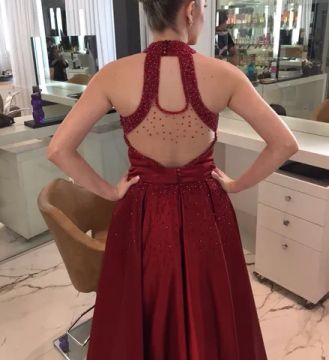 Vestido de formatura vermelho