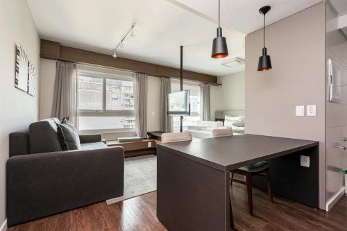 Apartamento studio mobiliado para alugar no Moinhos de Vento de 1 quarto