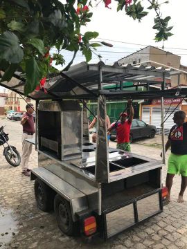 Trailer de espeto restaurante ambulante Completo para Negócios