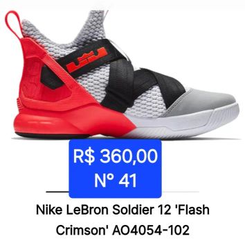 Tênis Nike LeBron Soldier 12 'Flash' Crimson AO4054-102