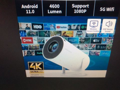 Projetor 4K Android 11.0 4600 Lumens 1080P
