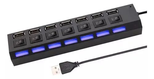 Hub Usb 7 Portas Chave Seletora 2.0 Extensor High Speed Hd