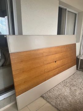 Rack de Parede Moderno em Madeira e laca off white