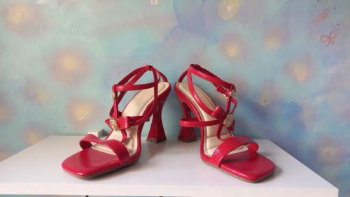 Salto vermelho com laço Moda lolita alternativo 