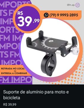 Suporte de alumínio para moto e bicicleta 