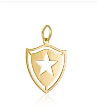Pingente Time BotaFogo Ouro 18 Kilates Peso 1.10 Gramas 15 mm Maciço                      