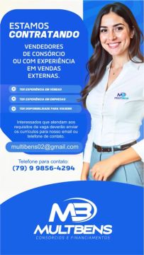 Vagas de emprego para vendedor de consórcio com experiência na área