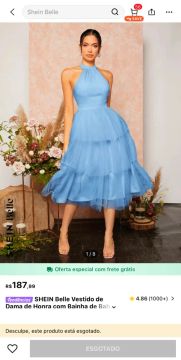 Vestido  Azul Claro - SHEIN Belle