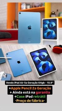 Apple iPad Air(5ª Geração)10.9" - 64Gb + Apple Pen 2a Gen + Case Proteção