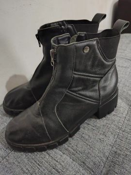 Botas de Couro legítimo Feminina Preta n°39